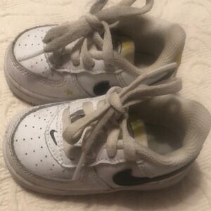 Kids White and Black Nike Sneakers
